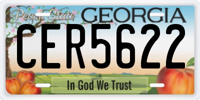 GA license plate CER5622
