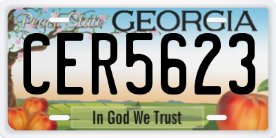 GA license plate CER5623