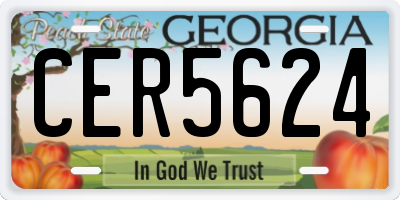 GA license plate CER5624