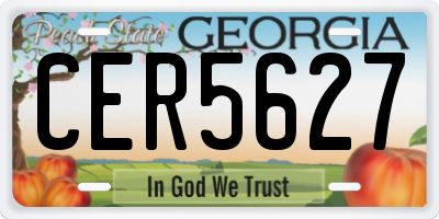 GA license plate CER5627