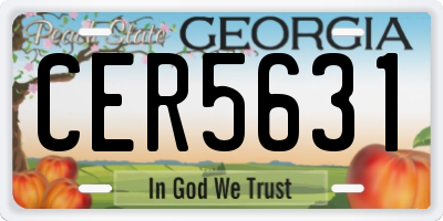 GA license plate CER5631