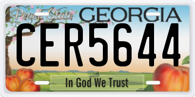 GA license plate CER5644