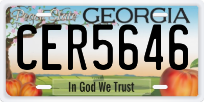 GA license plate CER5646