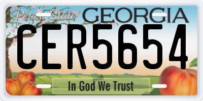 GA license plate CER5654