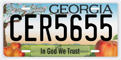 GA license plate CER5655