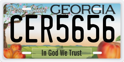 GA license plate CER5656