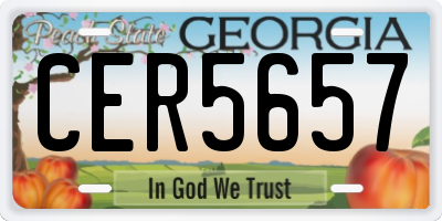 GA license plate CER5657