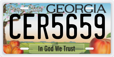 GA license plate CER5659