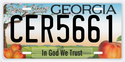 GA license plate CER5661