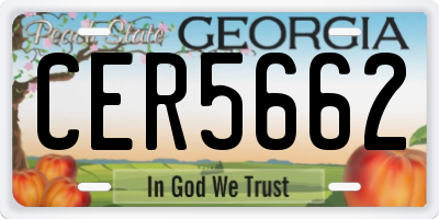 GA license plate CER5662