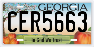 GA license plate CER5663