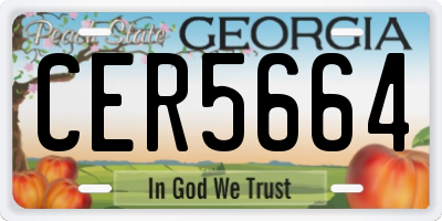 GA license plate CER5664