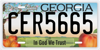 GA license plate CER5665