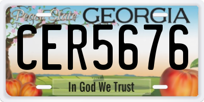 GA license plate CER5676