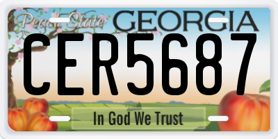 GA license plate CER5687
