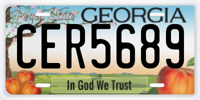 GA license plate CER5689