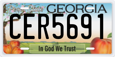 GA license plate CER5691