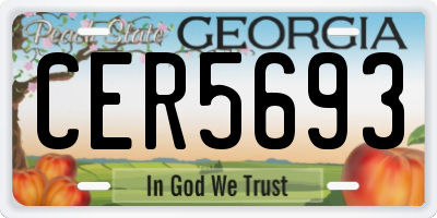 GA license plate CER5693