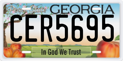 GA license plate CER5695