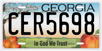 GA license plate CER5698