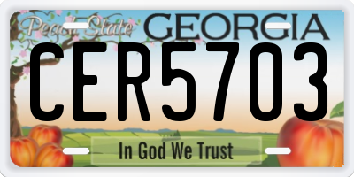 GA license plate CER5703