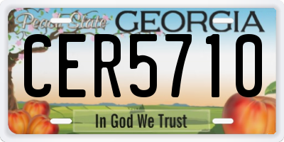 GA license plate CER5710