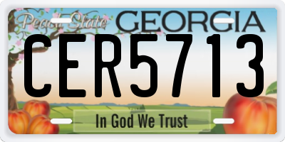 GA license plate CER5713