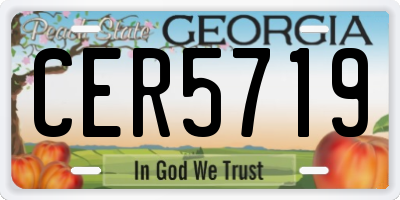 GA license plate CER5719