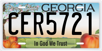 GA license plate CER5721