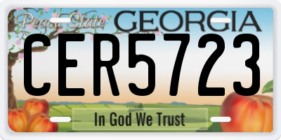 GA license plate CER5723