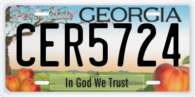 GA license plate CER5724