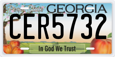GA license plate CER5732