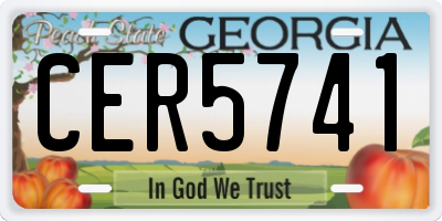 GA license plate CER5741