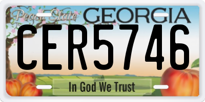 GA license plate CER5746