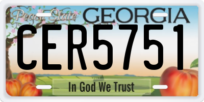 GA license plate CER5751