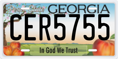 GA license plate CER5755