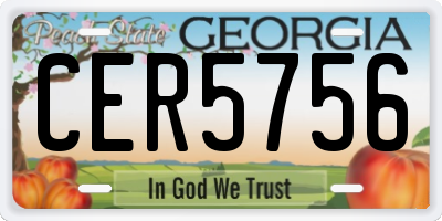 GA license plate CER5756