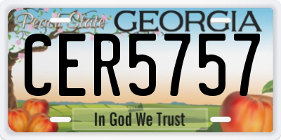GA license plate CER5757