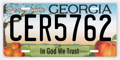 GA license plate CER5762