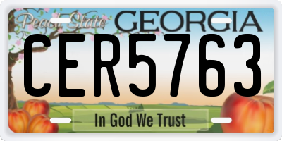 GA license plate CER5763