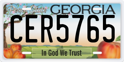 GA license plate CER5765