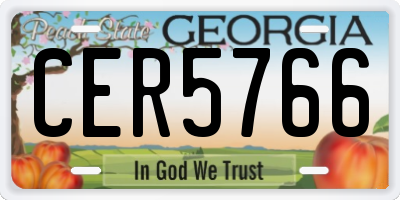 GA license plate CER5766