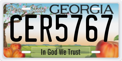GA license plate CER5767