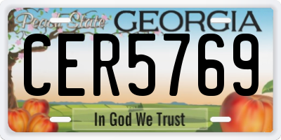 GA license plate CER5769