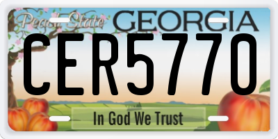 GA license plate CER5770