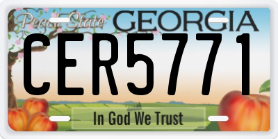 GA license plate CER5771