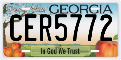 GA license plate CER5772