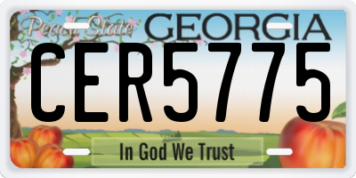 GA license plate CER5775