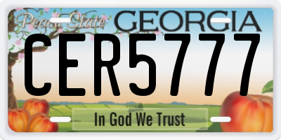 GA license plate CER5777