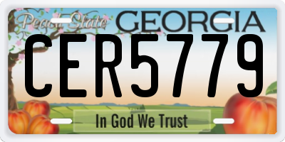 GA license plate CER5779